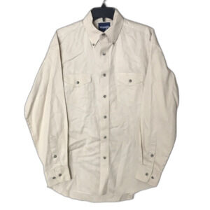 Vtg wrangler button down mens cotton dress shirt size medium cowboy rancher
